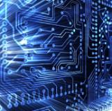 white computer imagery with blue and black background