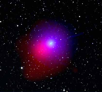 red and purple lighting coming from a star